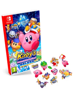 Carátula de Kirby's Return to Dreamland Deluxe + Set de Pegatinas/Stickers A5